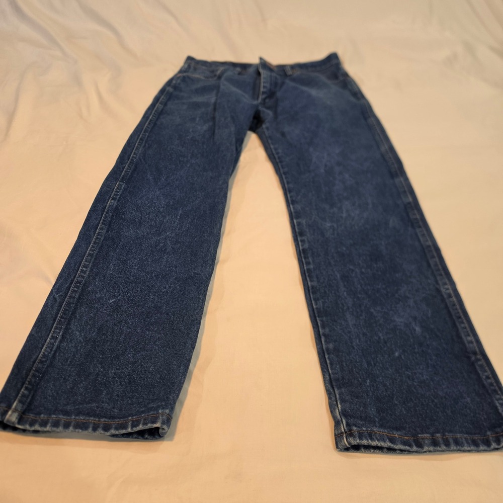 Wrangler 13MWZ Cowboy Cut Jeans Mens 34x32 Blue Excellent Straight Leg Denim